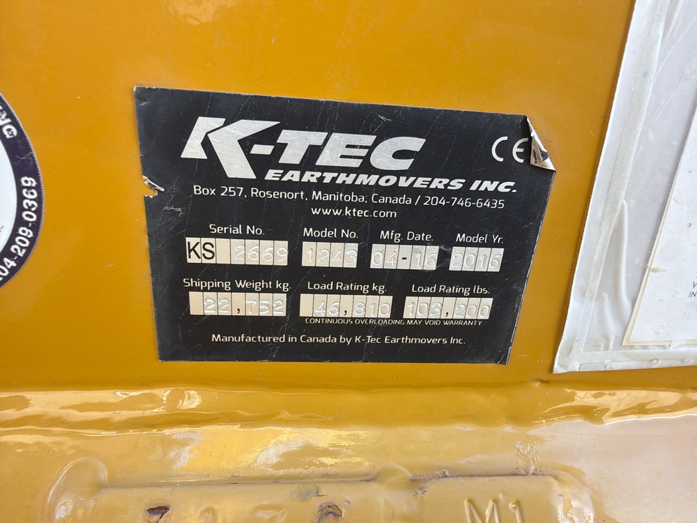 2016 K-Tec Earthmovers 1243ADT for Sale